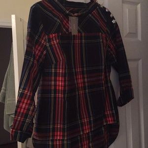 JCrew blouse with jeweled buttons